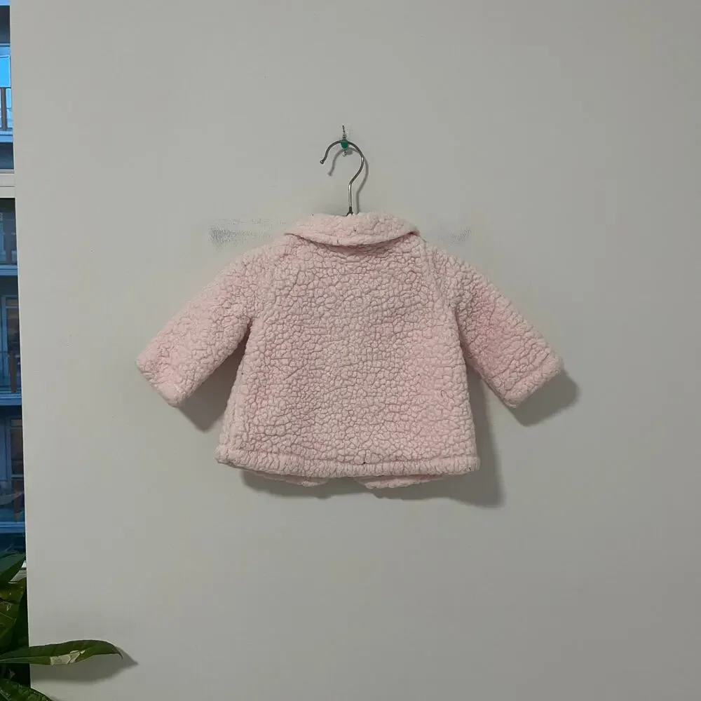 Carter's Baby Girl Pink Sherpa Sweater Jacket Size 6 Months